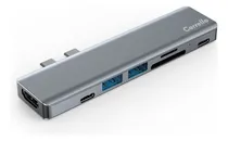 Comprar Multipuerto 7 En 2 Compatible Para Macbook Marca Carrello Hub Usb-c Con Puertos Usb 3.0 Usb-c Pd Hdmi 4k Hdtv Type C Tf\u002Fsd Adaptador - Color Gris Espacial