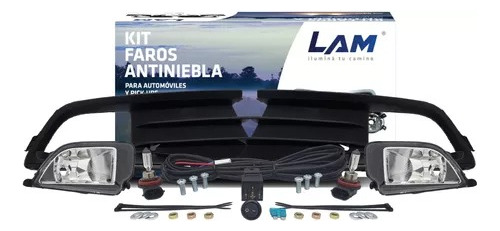 Kit Faros Auxiliares Vw Gol Trend 2012 A 2016 Rejilla Negra