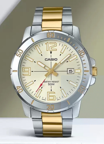 Reloj Casio Quartz Hombre Mtp-vd01sg-9b Dorado Watchsalas