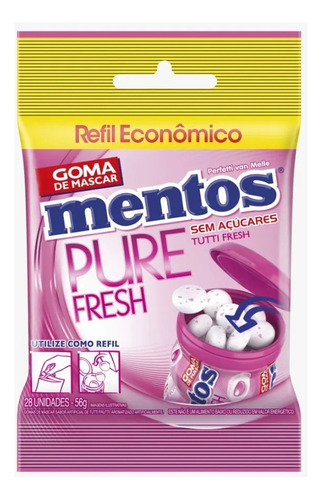 Mentos Refil Pure Fresh Tutti Frutti 56g Perfetti