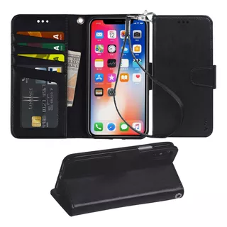 Funda Arae Para iPhone X / Xs, Funda Cartera De Cuero Pu De