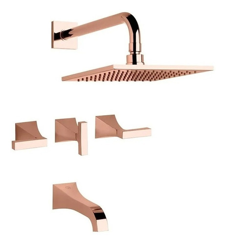 Griferia Fv Urbano Lever Rose Gold Ducha De Embutir 