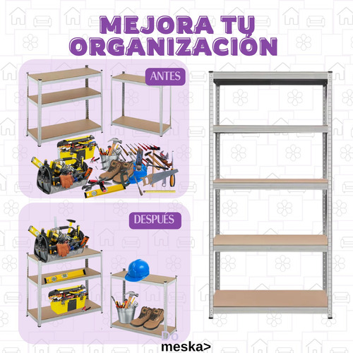 Estante Con Repisas 5 Niveles Multiusos Práctico Inmatmex