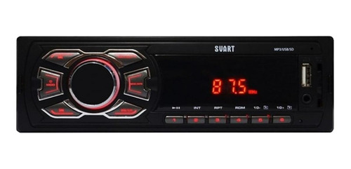 Imagen 1 de 2 de Radio para auto Svart RED T100 con USB y lector de tarjeta SD
