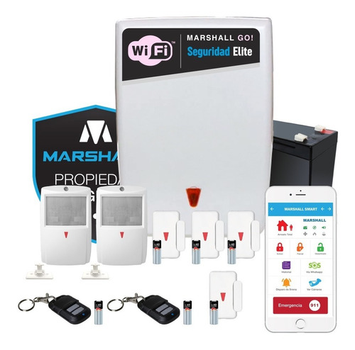 Kit Alarma Inalámbrica Casa Marshall Go Wifi Departamento