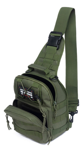 Bolsa Militar Shoulder Bag Tática Transversa Reforçada Peito Cor Verde-musgo