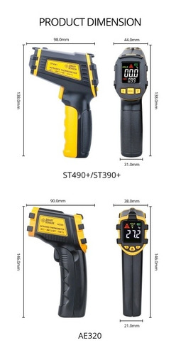 Imagem 4 de 4 de Termometro Industrial Digital Laser St490plus Smartsensor