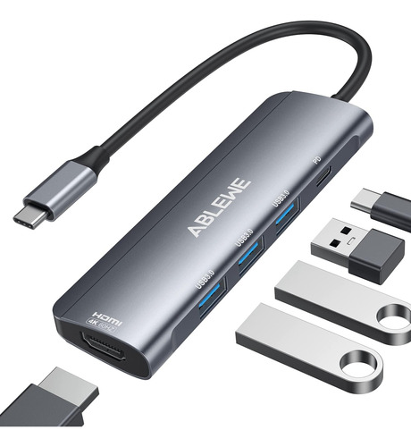 Adaptador Ablewe 5 En 1 Usb C A Hdmi