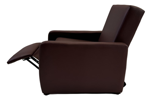 Sillón Reclinable Reposet Minimalista Salas Hospital Hotel Color Chocolate Diseño De La Tela Tactopiel