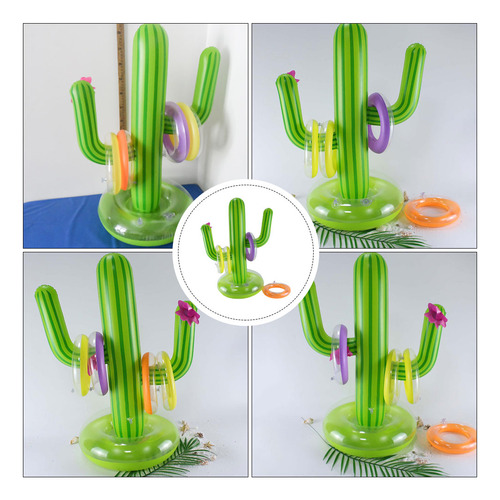 1 Juego De Juguetes De Cactus Simulados Con Anillos De Veran