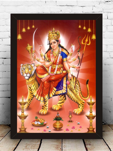 Pôster Quadro Nav Durga Moldura Com Vidro 33x43 Cm#1