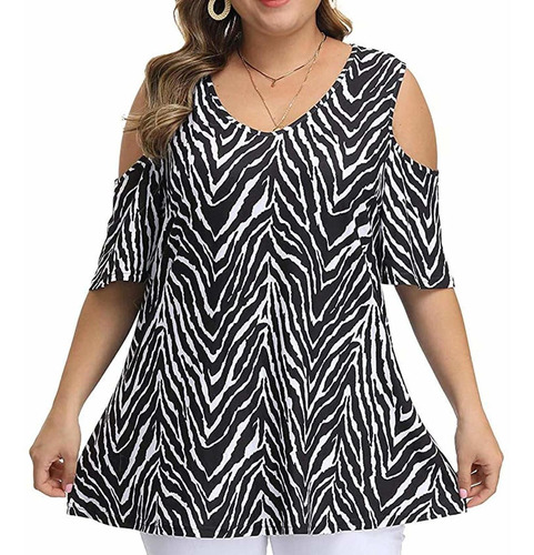 Plus Size Tops Para Dama Verano Estampado Floral Camisa