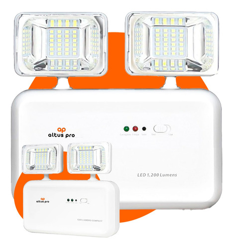 Luminária Luz De Emergência Led Branco Altuspro Cor Bloco 1200 Lumens Autonomo 110v/220v