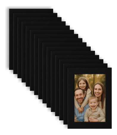 Kit Com 15 Porta Retrato 10x15cm Preto Com Vidro.