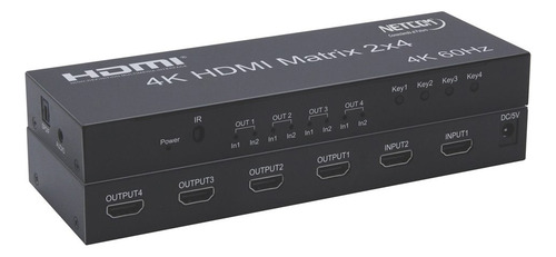 Matrix Hdmi 2x4 Puertos 2.0 4k 60hz Splitter Switch Hdmi Hdr