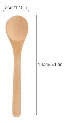Cucharas Redondas De Madera Para Mezclar Sopa, Té Y Café, 12