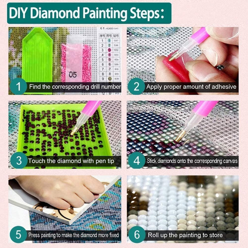 Imagen 6 de 6 de Kits De Pintura De Diamante 5d Diseño Paisaje 30 * 40 Cms