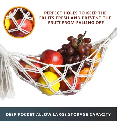 Hamaca De Frutas Bajo Gabinete, Macrame, Ahorra Espacio, Mod
