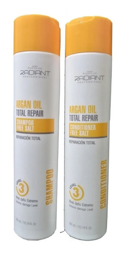 Shampoo + Acondic. Argán Oil Radiant Placenta Life Kit.