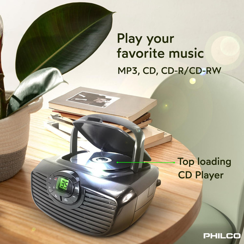 Reproductor De Cd Portátil Philco Boombox Con Bluetooth, ...
