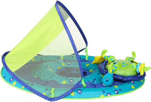 Flotador Primavera Con Toldo De Swimways, Pulpo, 8 , Verde