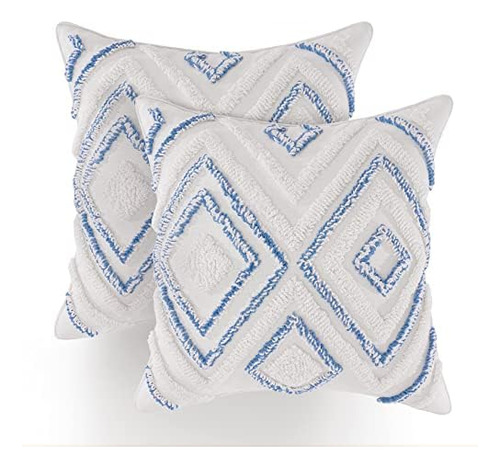 Boho Throw Pillow Covers Set Of 2, Square Decorative Pi...