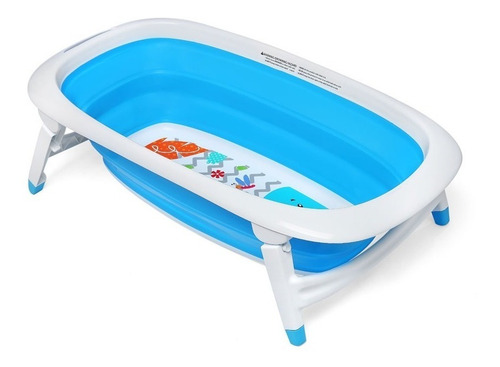 Imagen 3 de 10 de Bañera Bañadera Bebe Plegable Reclinable Estampada 20ltrs