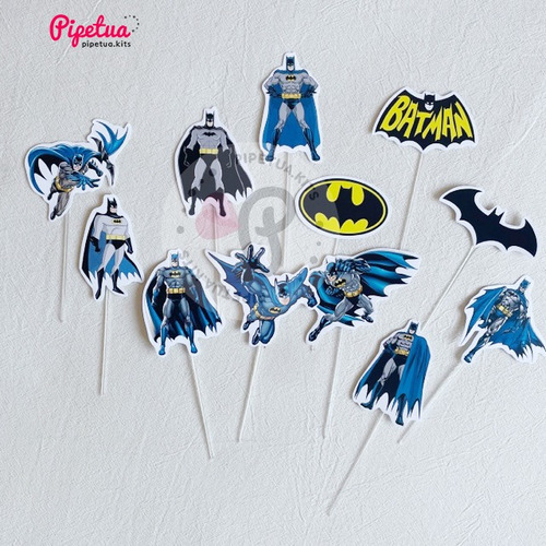 Pinchos Para Cupcakes X12 Batman Toppers Torta 