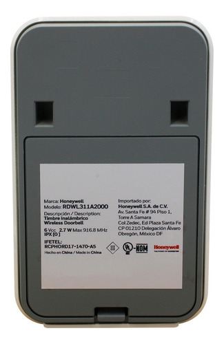 Timbre Inalámbrico Resistente Al Agua Honeywell
