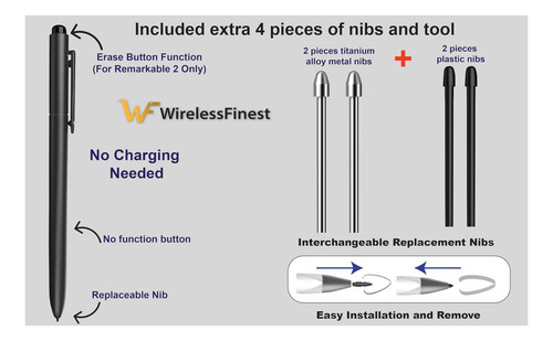 Emr Stylus Con Lápiz De Borrador Para Notable 2 Bolígrafos +