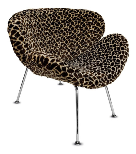 Sillon Pierre Paulin Tapizado Tela Peluche Animal Print 