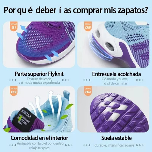 Zapatillas Deportivas, Informales, Transpirables, Para Mujer