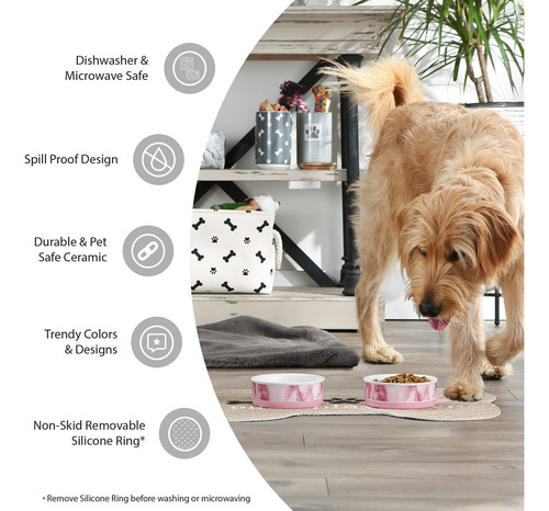 Set Mediano De Cerámica Bone Dry Paw & Patch De Pet Collecti