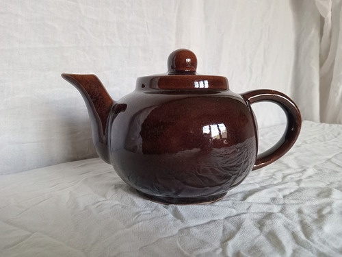 Tetera Antigua De Ceramica Marrón