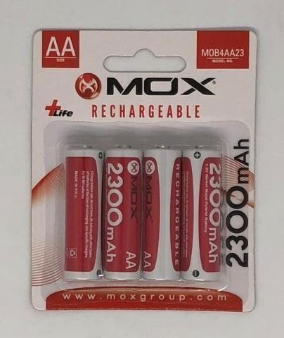 Pilha Recarregavel Palito Mox 2300mah Com 4 Unidades Aaa