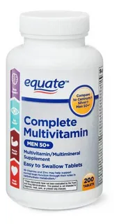 Multivitamínico Complete Men 50+ C/200 Uni. Equate Imp Eua
