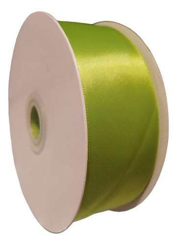  Rollo Listón Satinado Una Cara #9 3.8cm 45mts Rosa Eterna Verde Liso