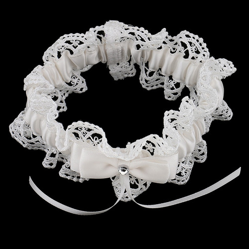 2 Piezas Liga De Encaje Floral Boda Novia Recuerdo Bowknot