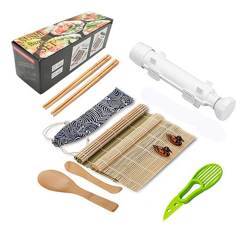 Kit Para Hacer Sushi Bazooka Con Tapetes De Bambú Para Enrol