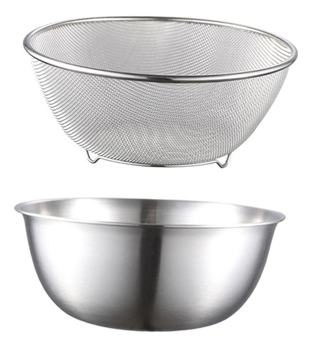 2 Coladores Con Cuenco Para Mezclar, Cesta De Lavado De Con