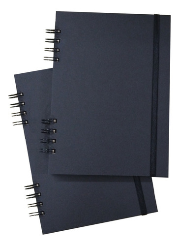 Cuaderno Negro Ecológico A5 (15x21) Anillado 180 H - Pack X2