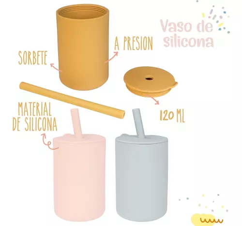 Vaso Silicona Bebe Doble Tapa/uso: Sorbete/contenedor Cereal