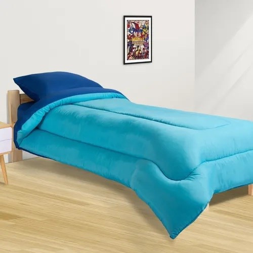 Acolchado De 1 1/2pl. Reversible Directo De Fabrica!!! Color Azul/Turquesa