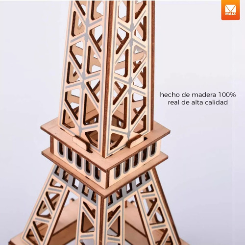 Rompecabezas 3d Madera Mdf Torre Eiffel Decoracion Juguete