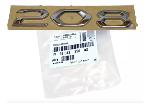 Emblema Traseiro Peugeot 208 2023 A 2023