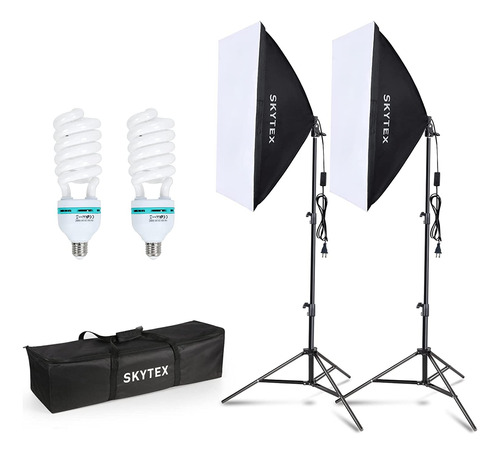 Skytex - Kit De Iluminación De Fotografía Continua Con Caja