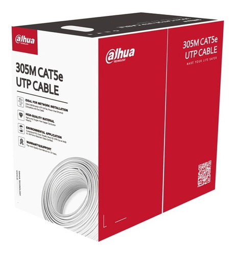Dahua Pfm920i-5eunc Cable Utp Blanco 100% Cobre Cat5e 305m