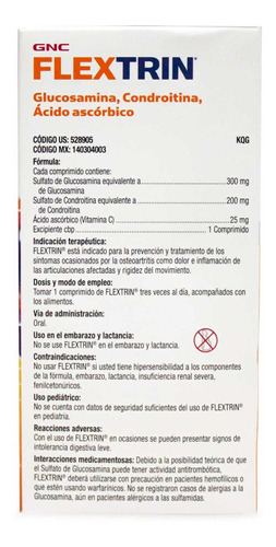 Gnc Flextrin Glucosamina Condroitina Y Acido Ascorbico Mercado Libre
