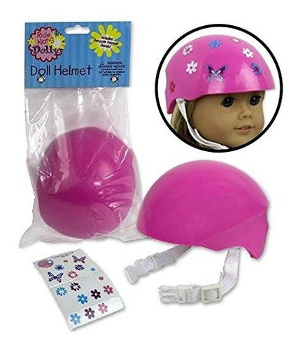 Casco De Bicicleta Rosa Para American Girl Y Muñecas De 18