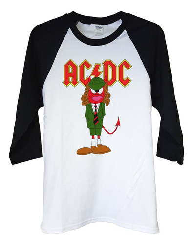 Polera Raglan 3/4 Acdc Angus Rock Abominatron